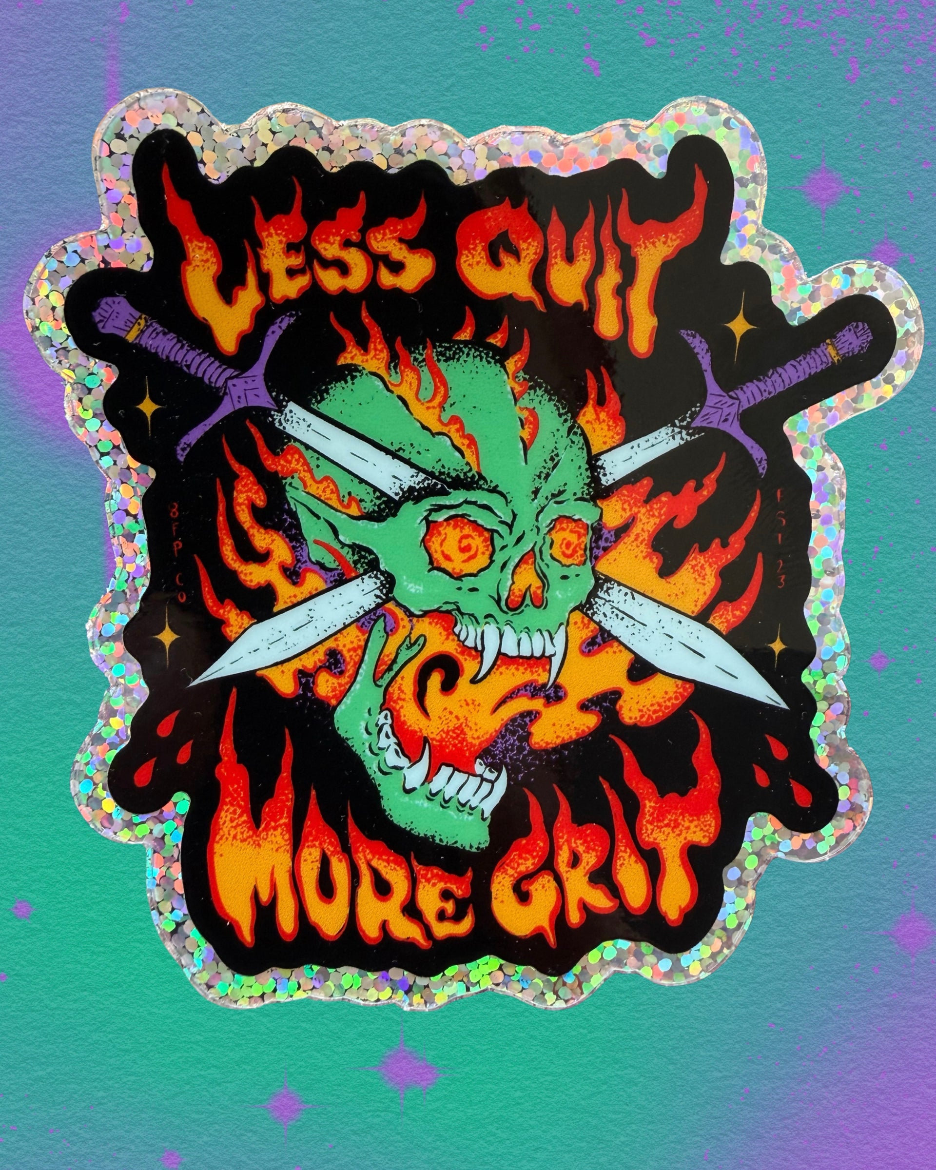 Less Quit. More Grit. Sticker